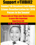 Support #TillBill2 Emmet Till Unsolved Civil Rights Crimes Reauthorization Act 2016 Passes in the Senate!